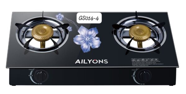 Ailyons Glass Table Top 2 Burner Gas Cooker – Stylish& Compact