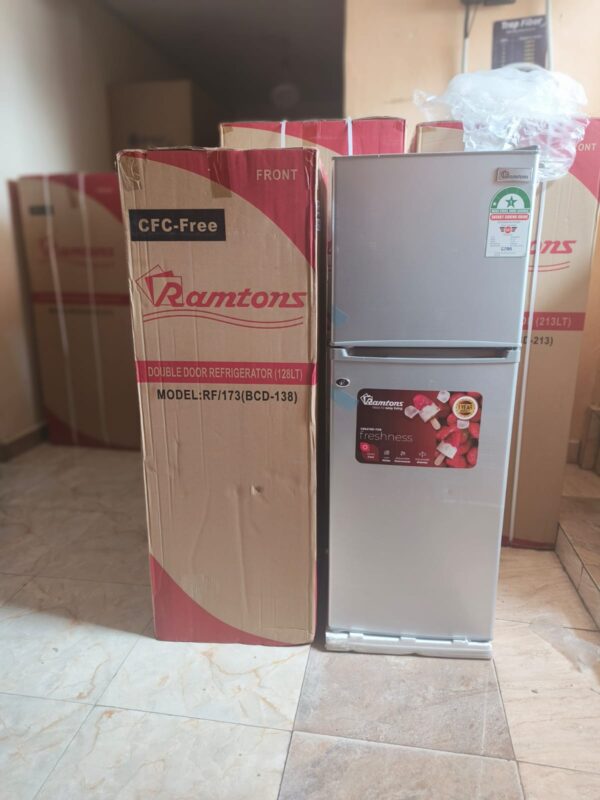 Ramtons RF/173 2 Door Fridge – Stylish Silver, 128L Capacity