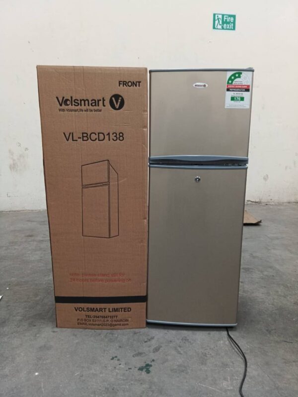 Silver Volsmart 138 Litres Double Door Refrigerator