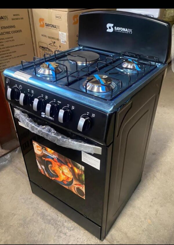 Buy Sayona Standing Cooker 3G+1E – 50x50cm Gas Oven (Black)