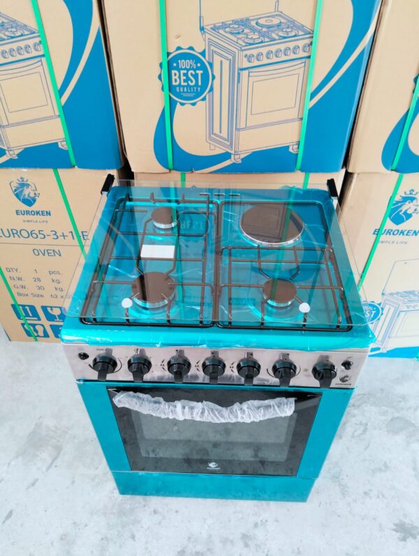 Euroken 60x65 3+1 Standing Cooker with Electric Double Heater